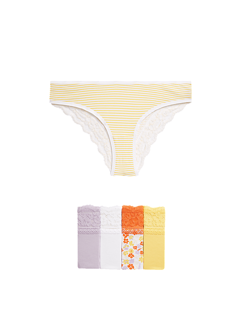 5pk Cotton Rich Printed Brazilian Knickers