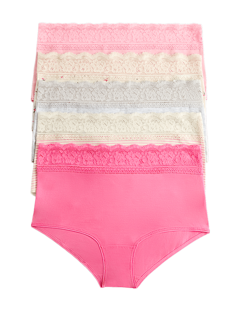 5pk Cotton Rich Printed High Rise Shorts