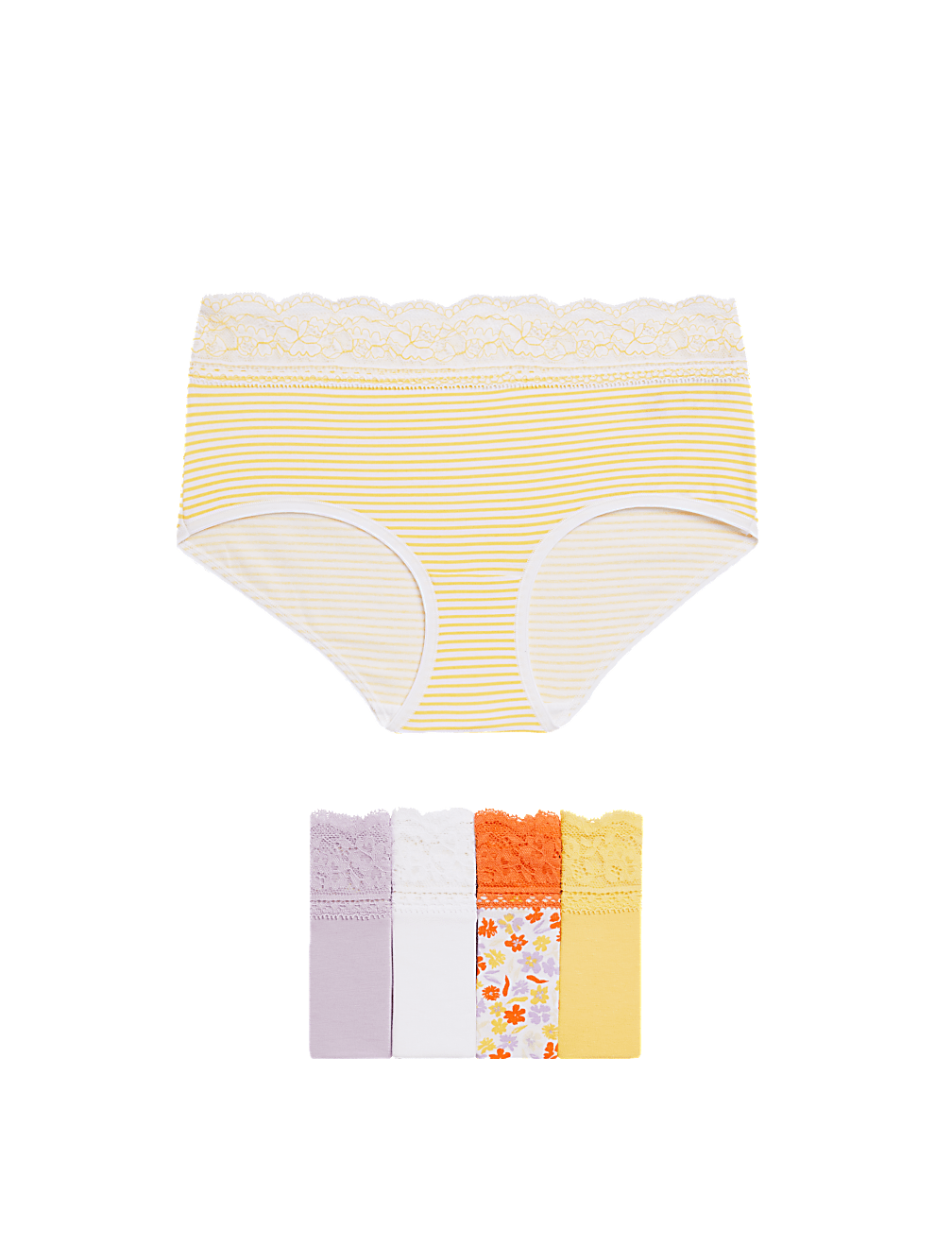 5pk Cotton Rich Printed High Rise Shorts