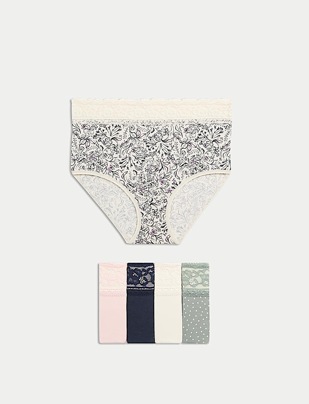 5pk Cotton Rich Printed Full Briefs