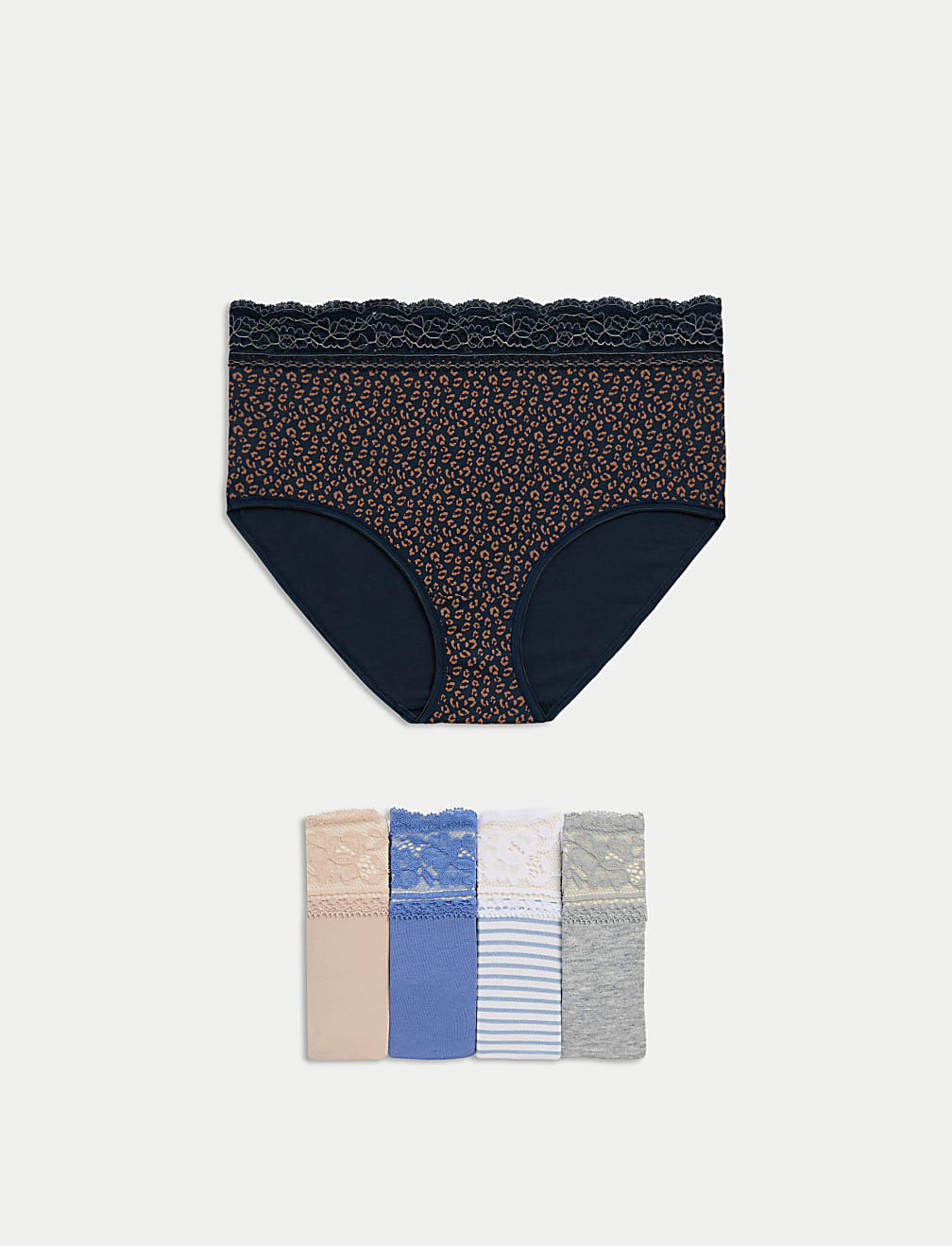 5pk Cotton Rich Printed Full Briefs