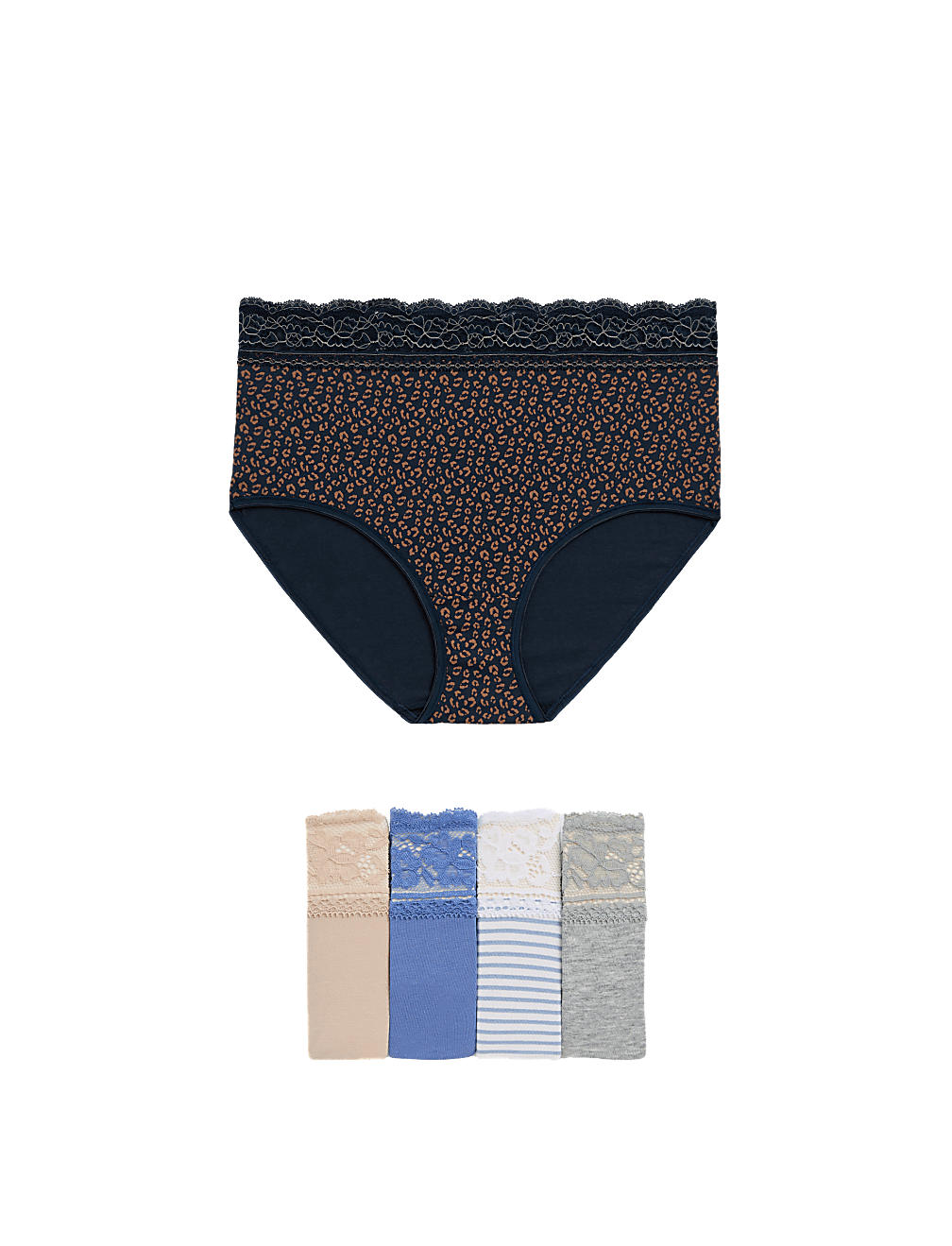 5pk Cotton Rich Printed Full Briefs