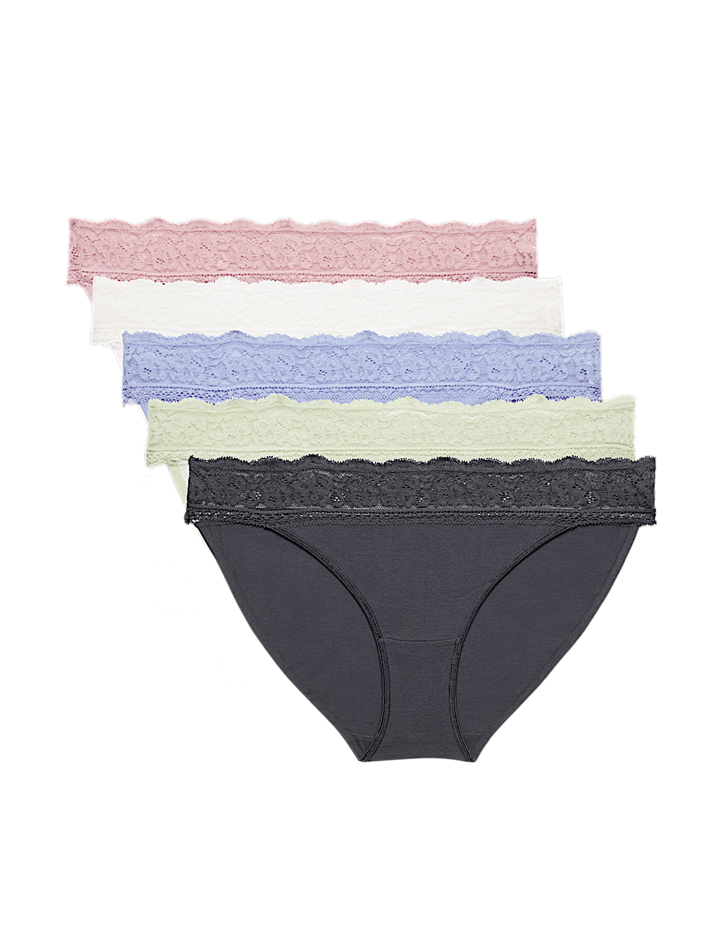 5 Pack Cotton Blend Printed Bikini Knickers