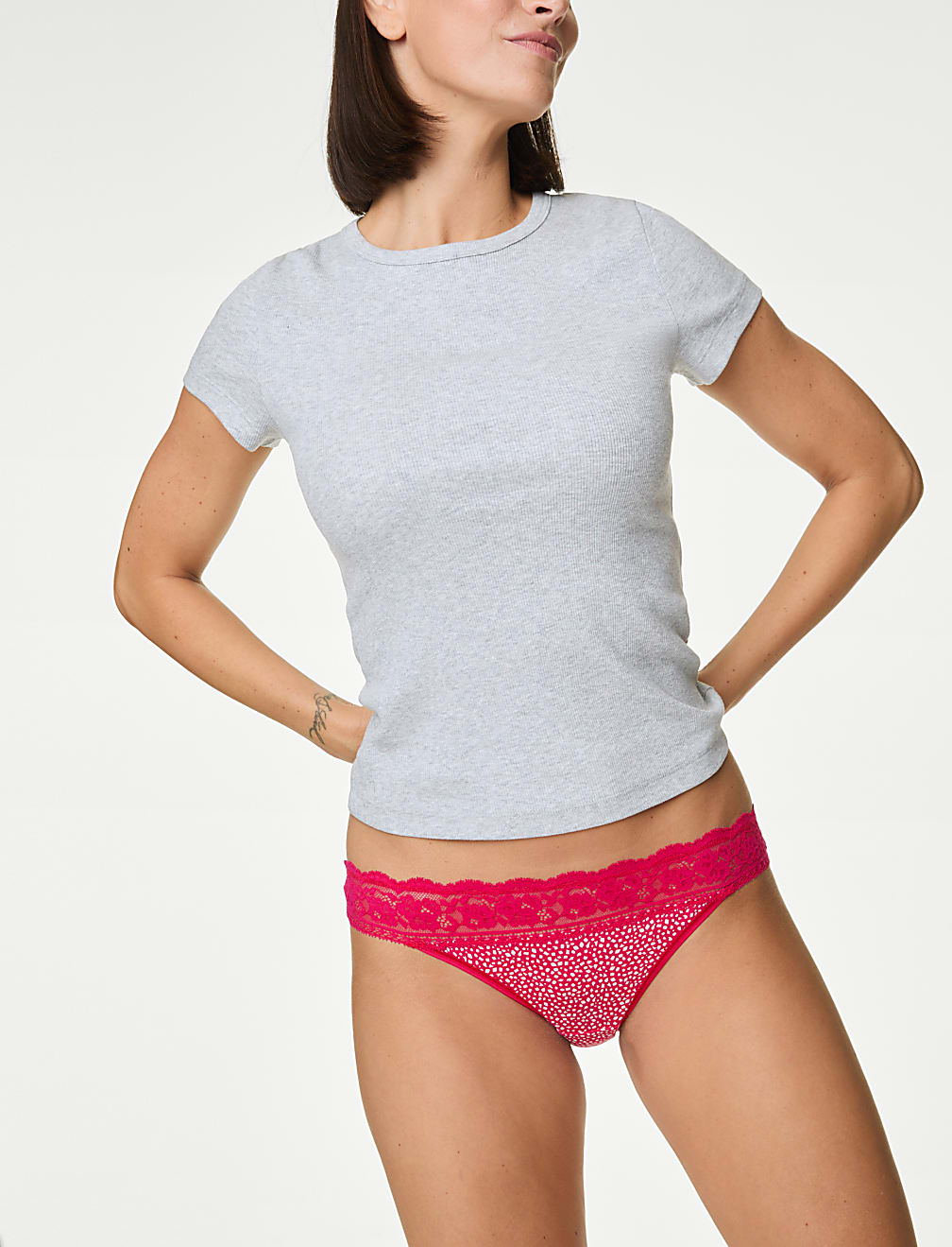 5pk Cotton Blend Printed Bikini Knickers