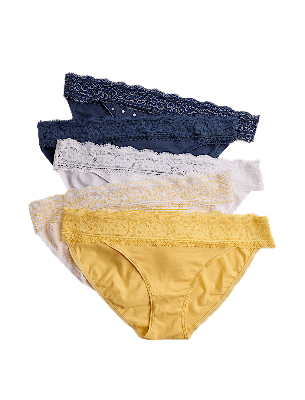 5pk Cotton Blend Printed Bikini Knickers