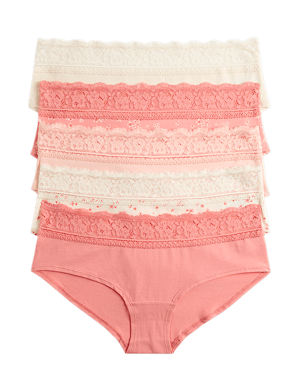 5pk Cotton Rich Printed Low Rise Shorts