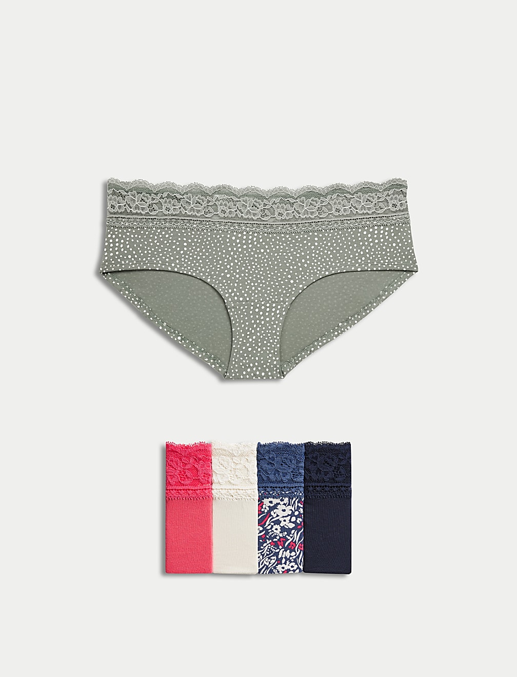 5pk Cotton Rich Printed Low Rise Shorts