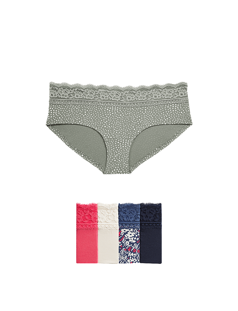 5pk Cotton Rich Printed Low Rise Shorts