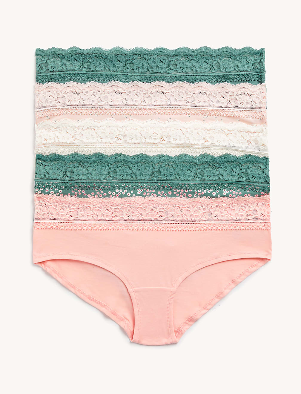 5pk Cotton Rich Printed Low Rise Shorts