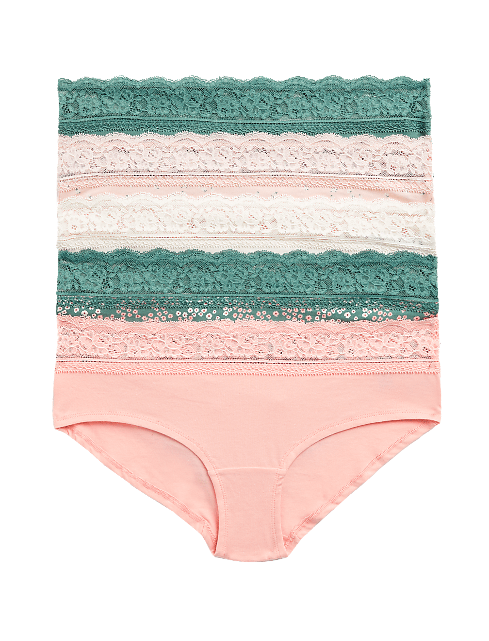 5pk Cotton Rich Printed Low Rise Shorts