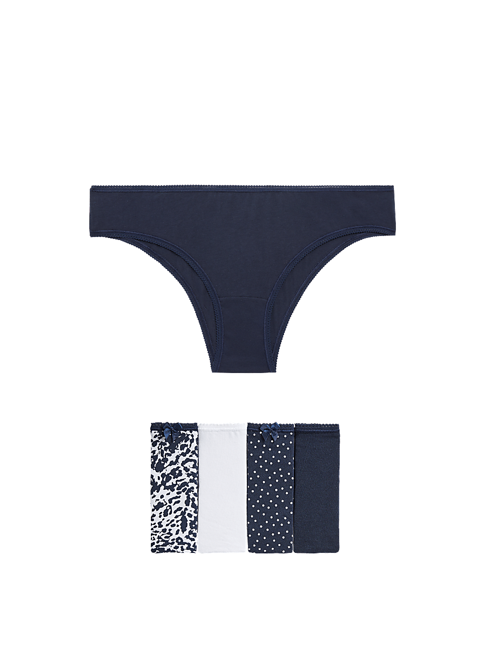 5pk Cotton Lycra™ Brazilian Knickers