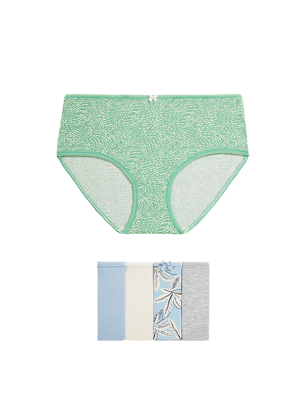 5pk Cotton Lycra™ Printed High Rise Shorts