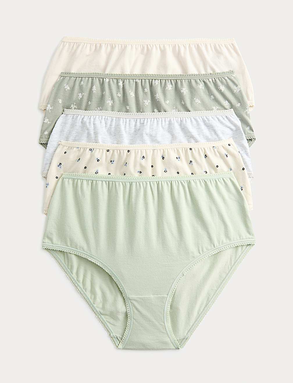 5pk Cotton Lycra&trade; Printed High Rise Shorts