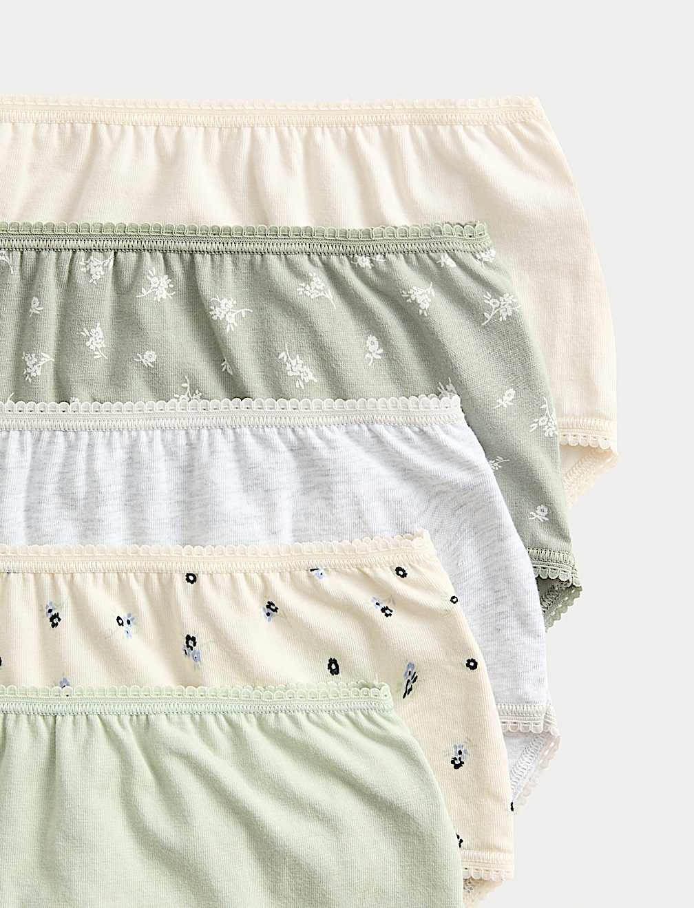 5pk Cotton Lycra&trade; Printed High Rise Shorts