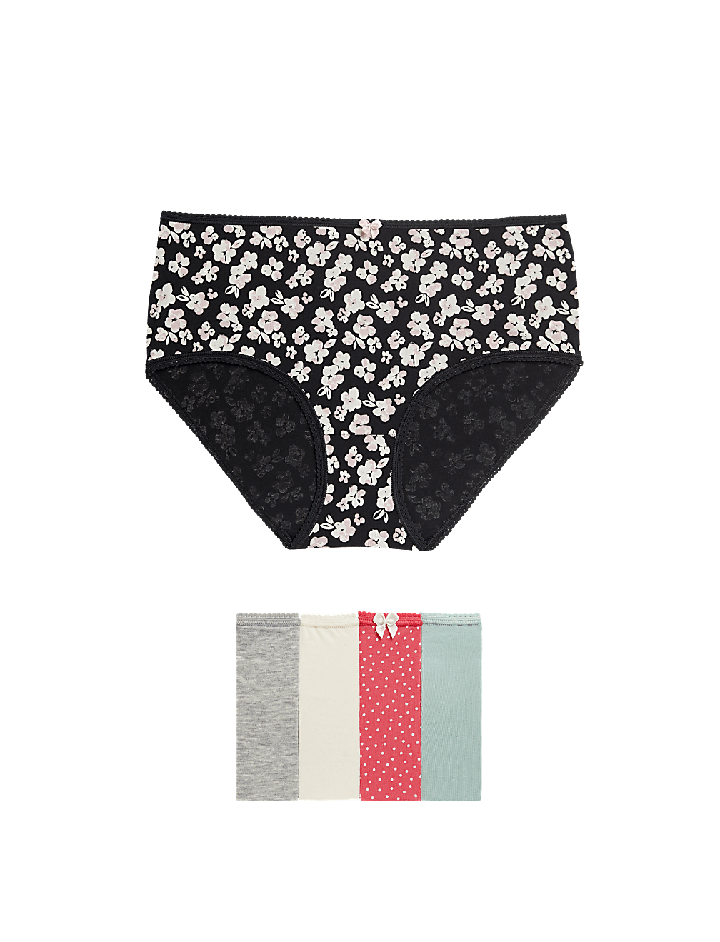 5pk Cotton Lycra™ Printed High Rise Shorts