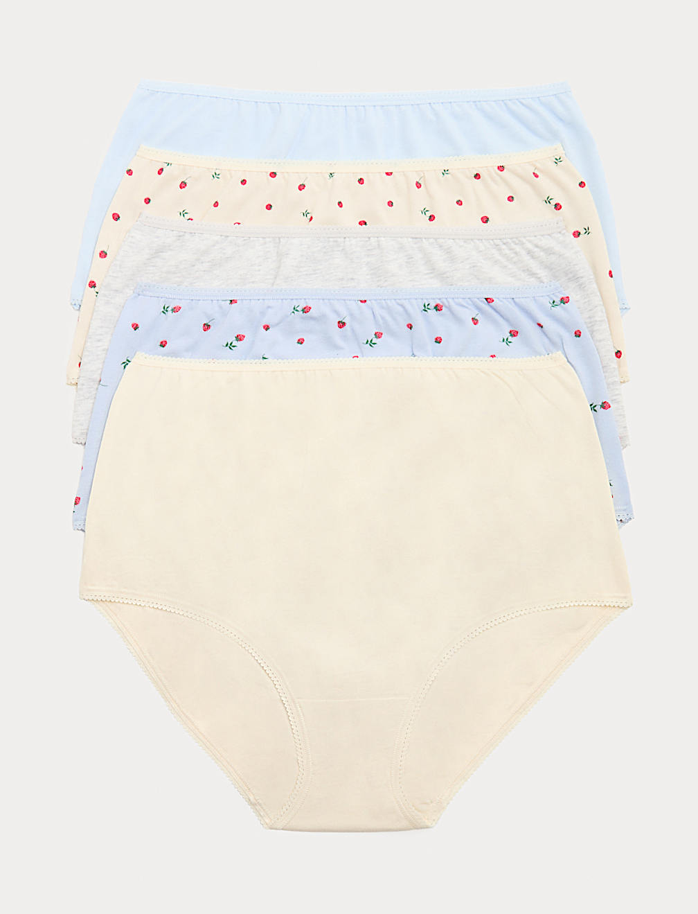 5pk Cotton Lycra&trade; Printed Full Briefs