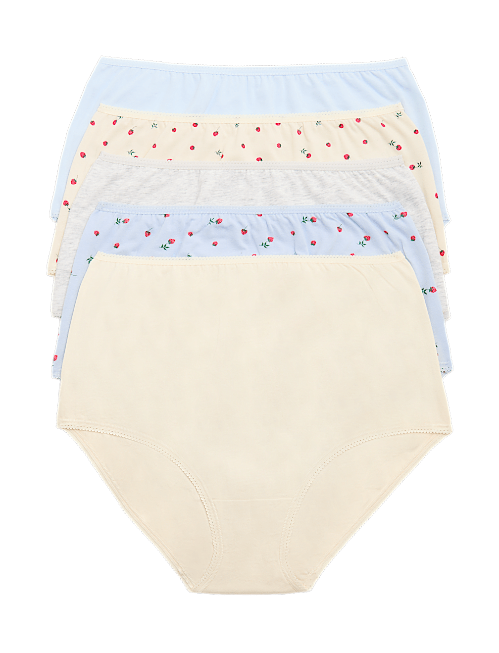 5pk Cotton Lycra&trade; Printed Full Briefs