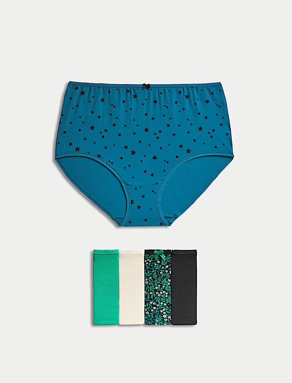 5pk Cotton Lycra™ Printed Full Briefs