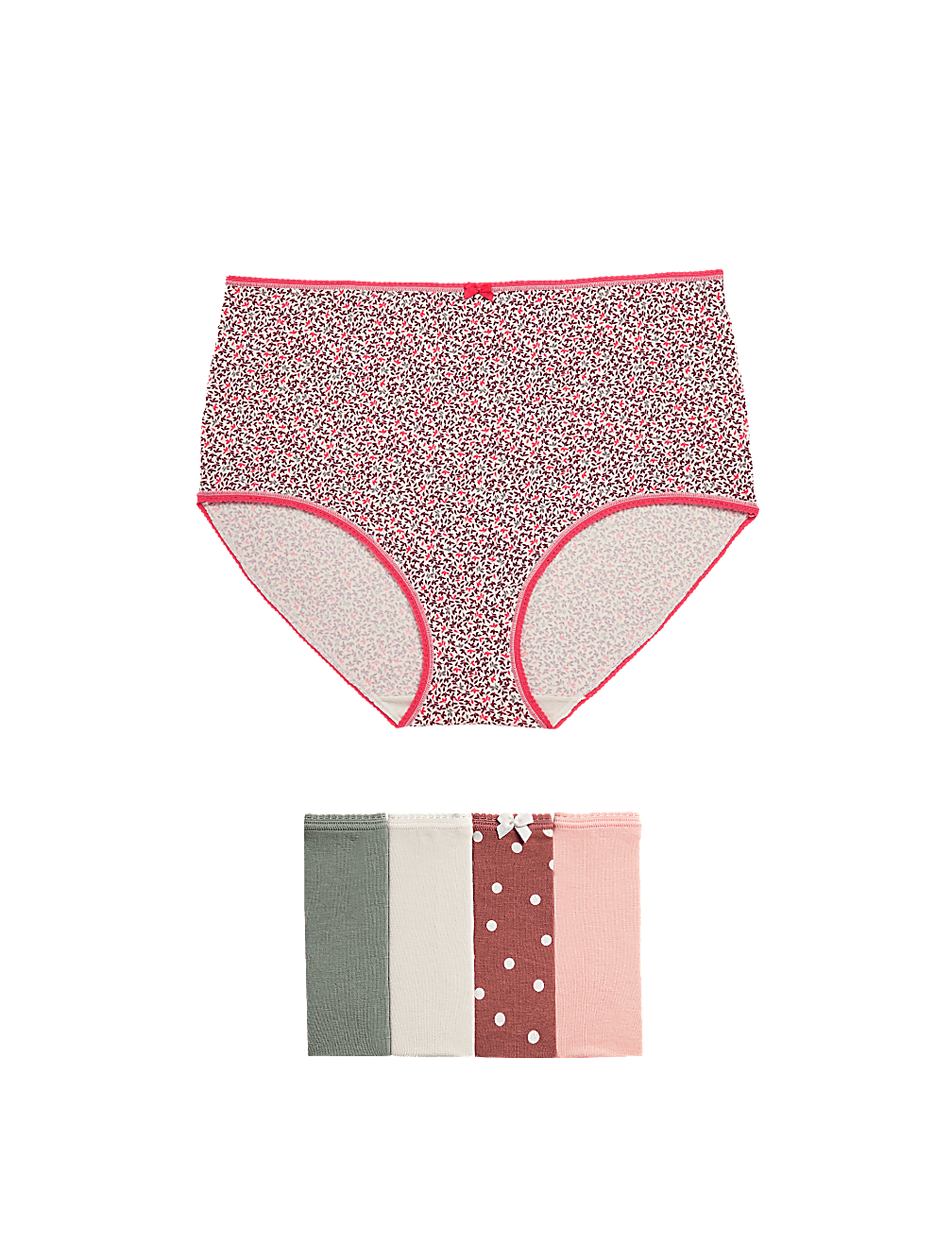 5pk Cotton Lycra™ Printed Full Briefs
