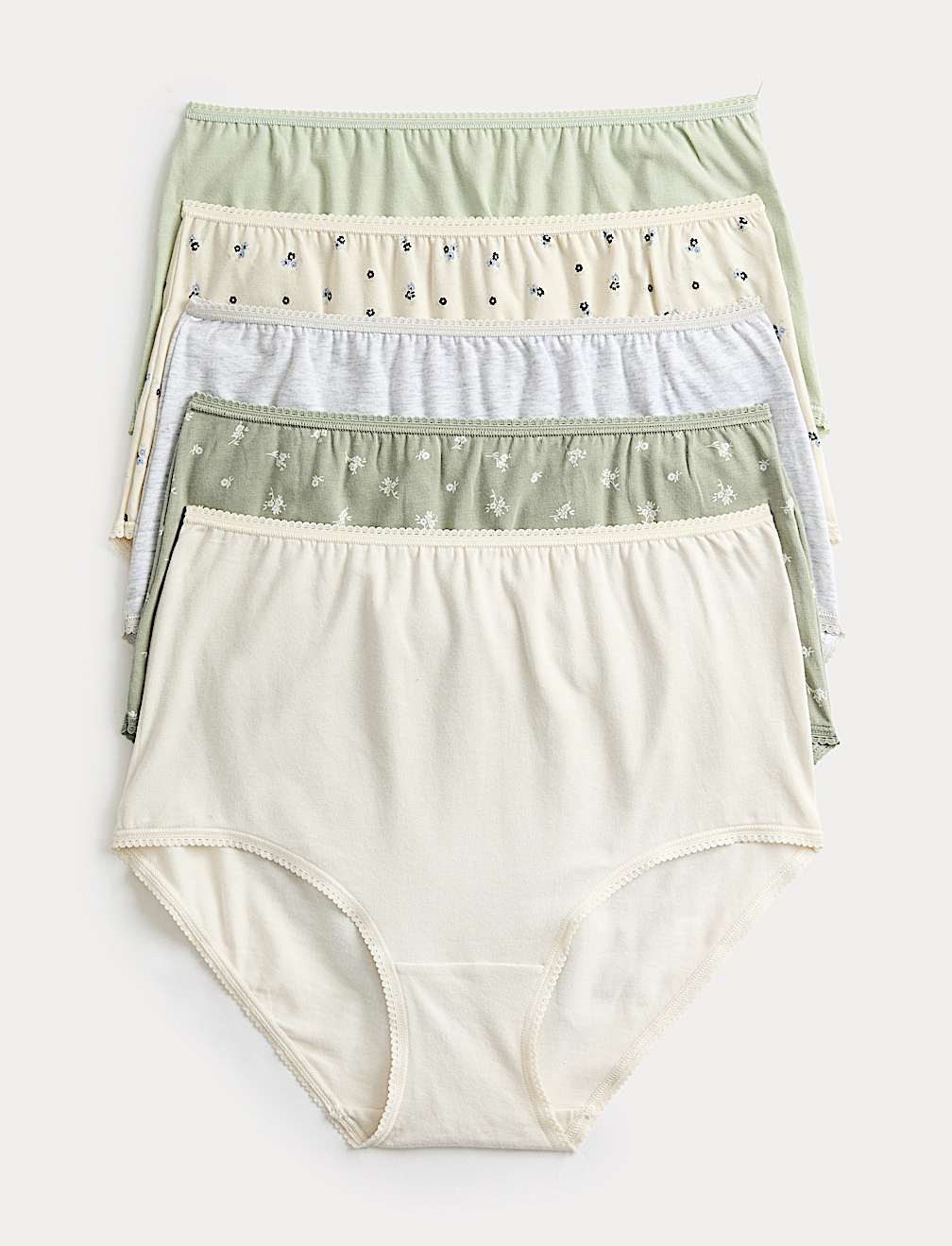 5pk Cotton Lycra&trade; Printed Full Briefs