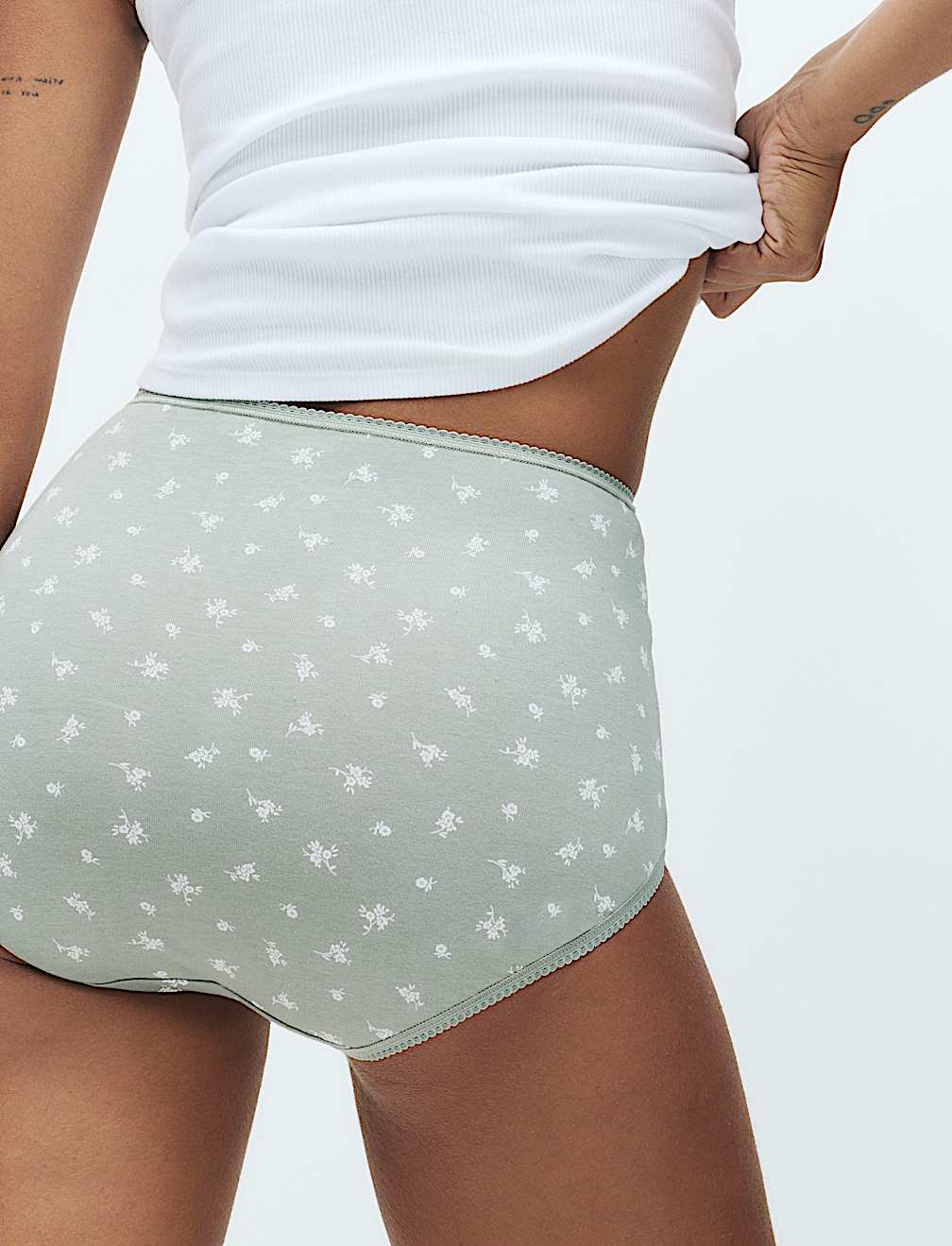 5pk Cotton Lycra&trade; Printed Full Briefs