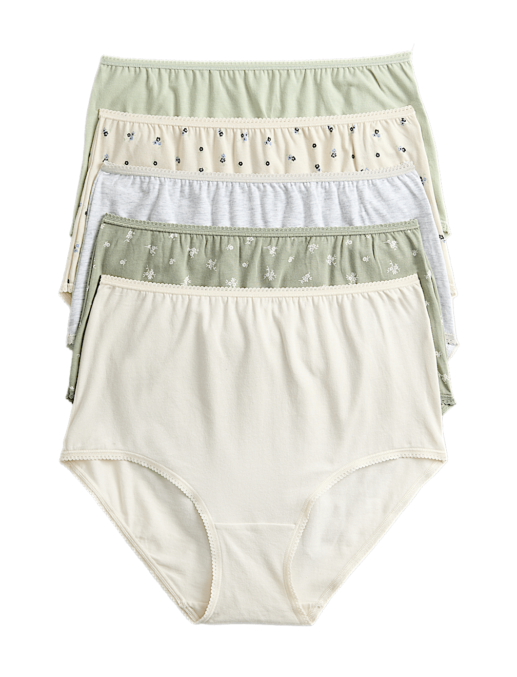 5pk Cotton Lycra&trade; Printed Full Briefs