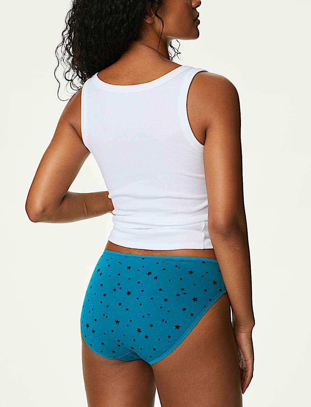 5pk Cotton Lycra&trade; High Leg Knickers