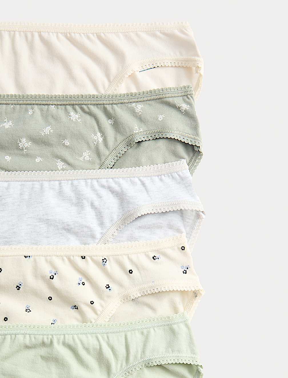 5pk Cotton Lycra™ High Leg Knickers