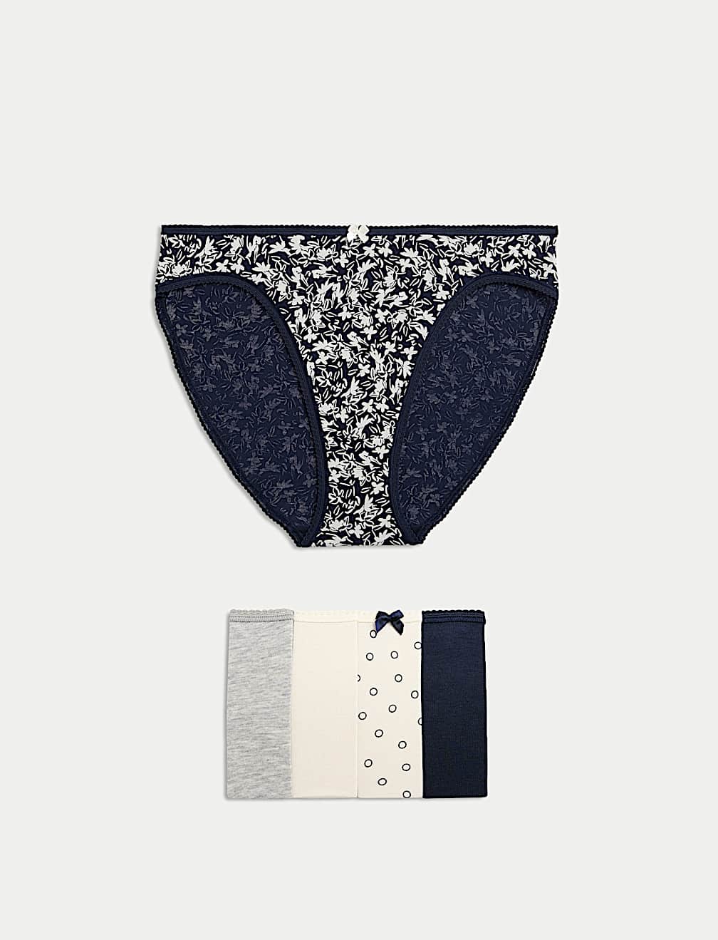 5pk Cotton Lycra™ High Leg Knickers