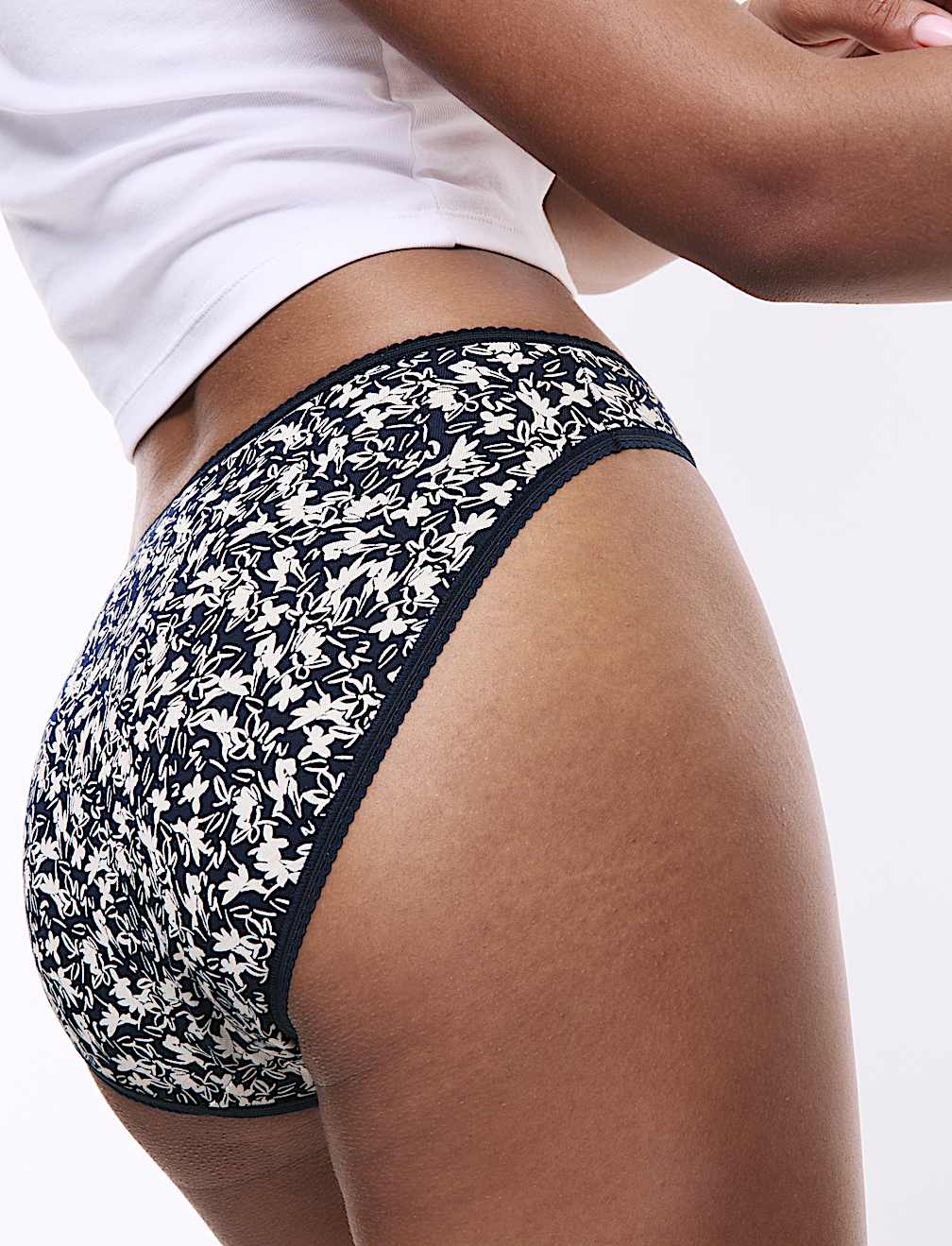 5pk Cotton Lycra™ High Leg Knickers