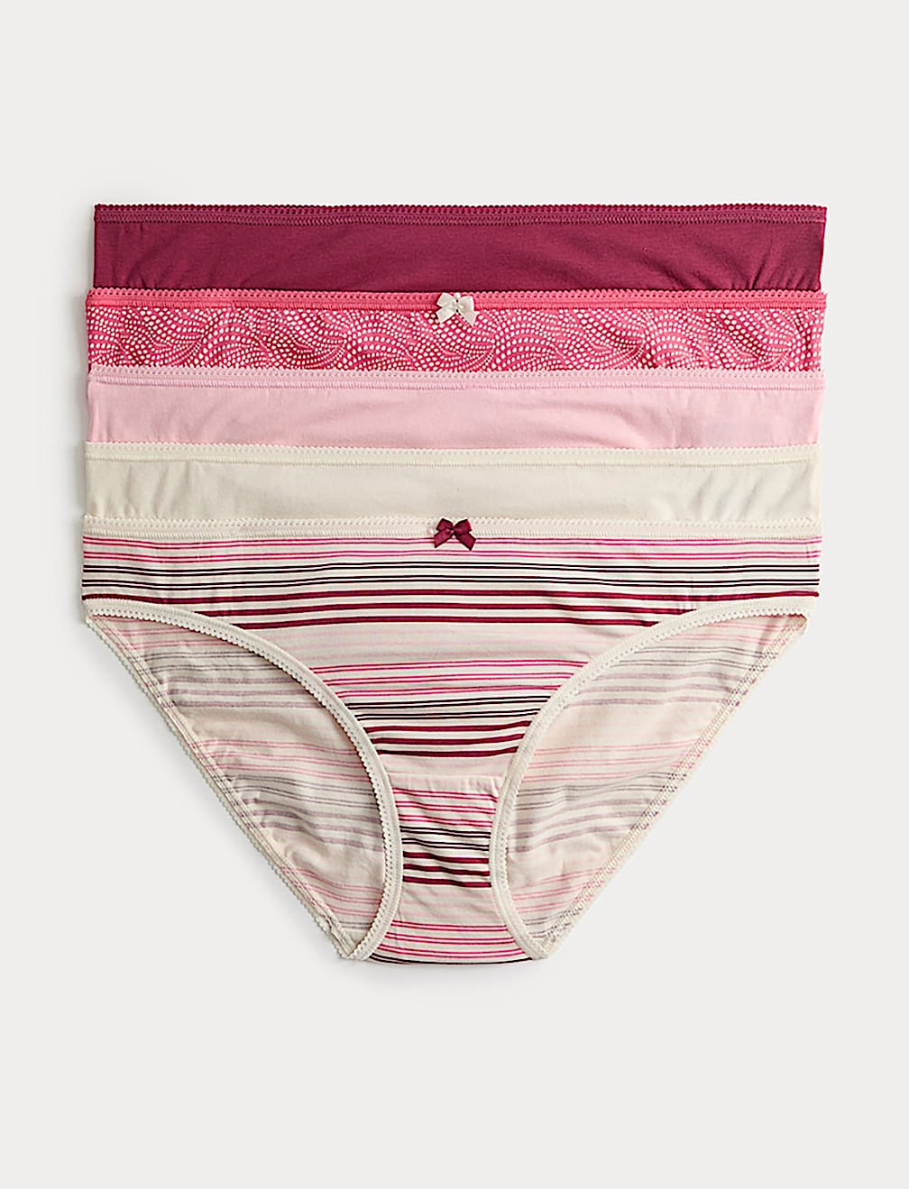 5pk Cotton Lycra™ Printed Bikini Knickers
