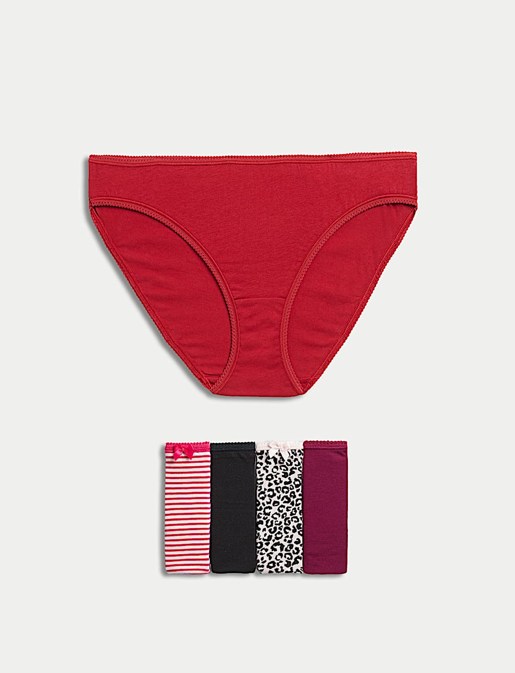 5pk Cotton Lycra™ Printed Bikini Knickers