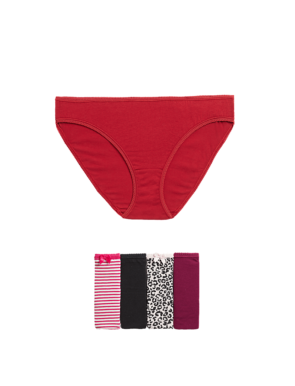 5pk Cotton Lycra™ Printed Bikini Knickers