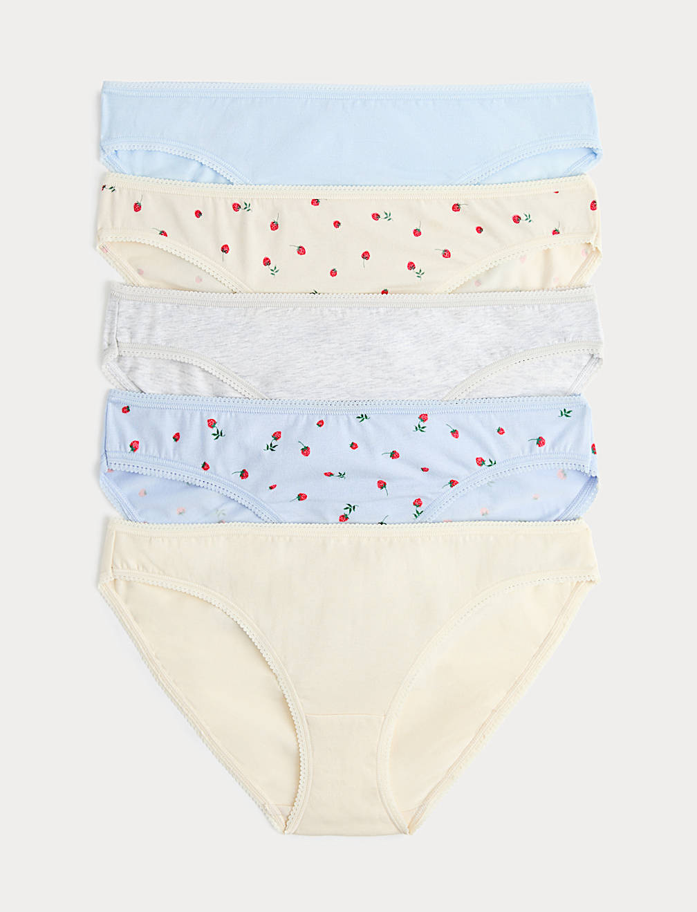 5pk Cotton Lycra&trade; Printed Bikini Knickers