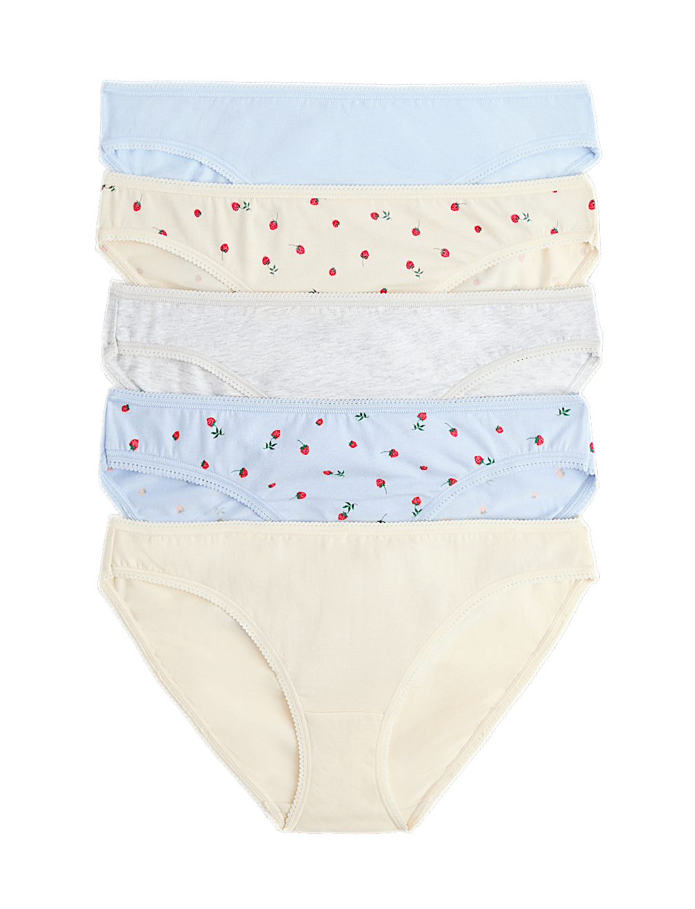 5pk Cotton Lycra&trade; Printed Bikini Knickers