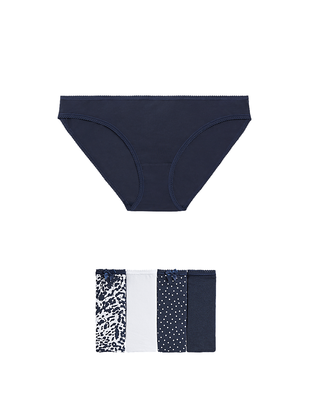 5pk Cotton Lycra™ Printed Bikini Knickers