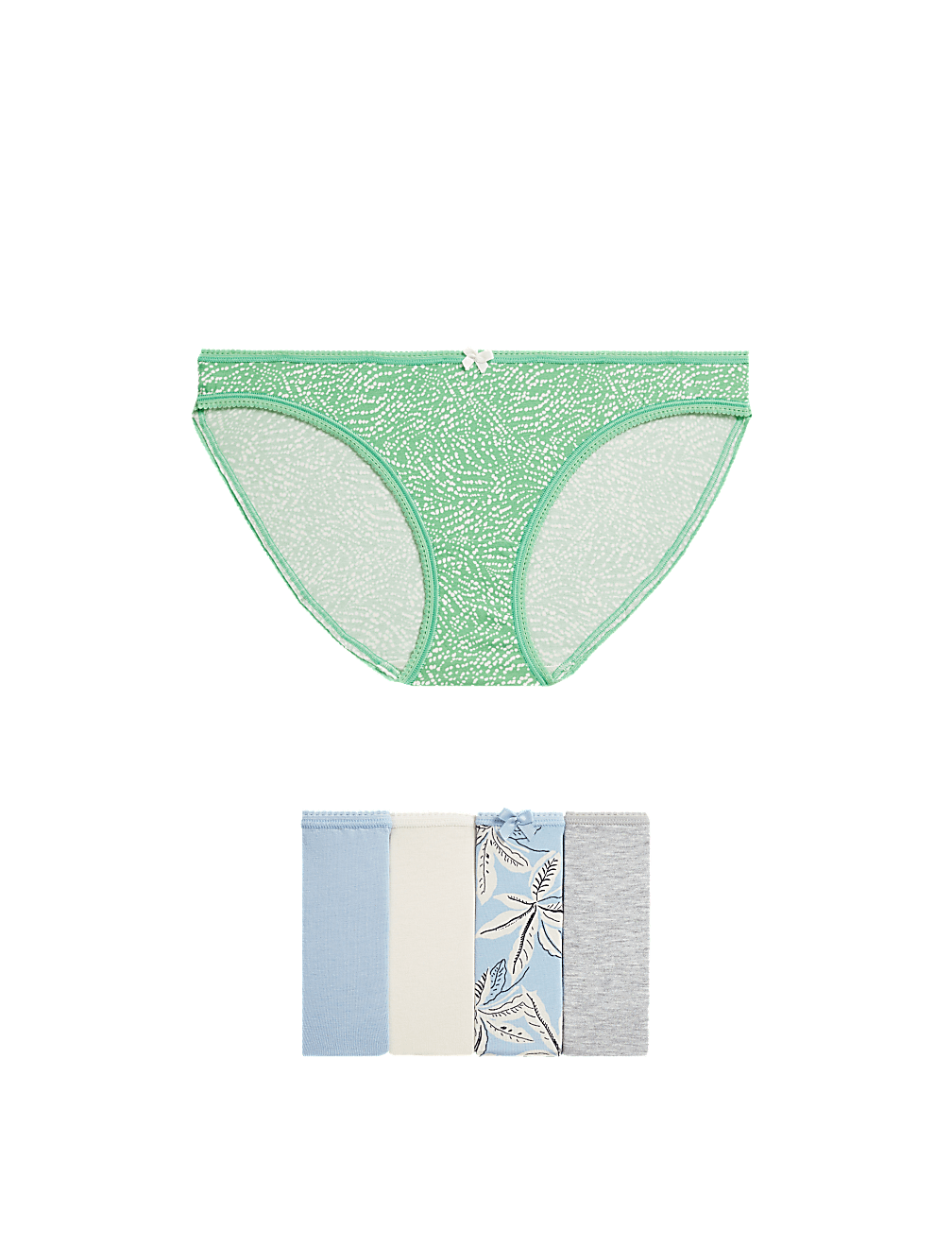 5pk Cotton Lycra™ Printed Bikini Knickers