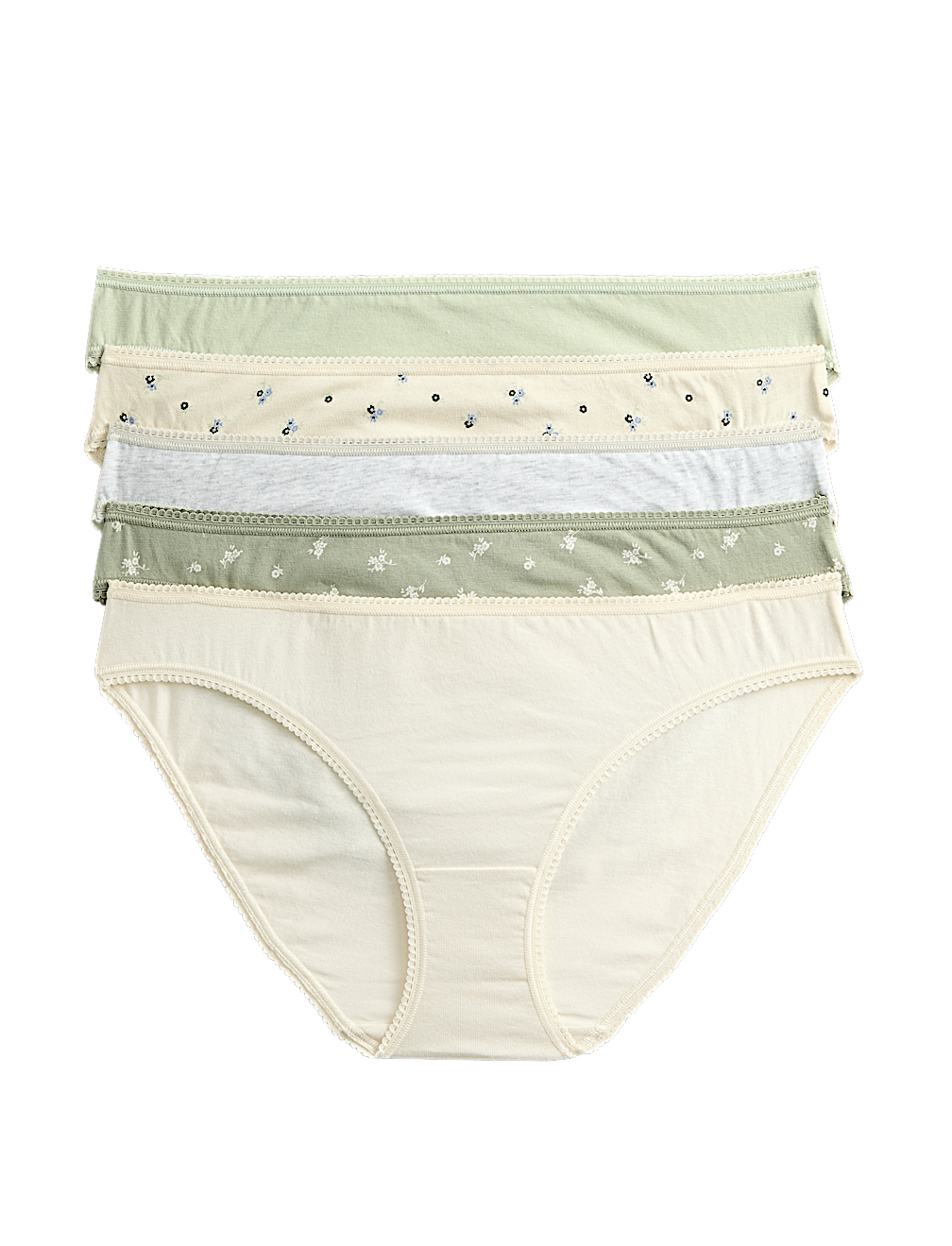 5pk Cotton Lycra&trade; Printed Bikini Knickers