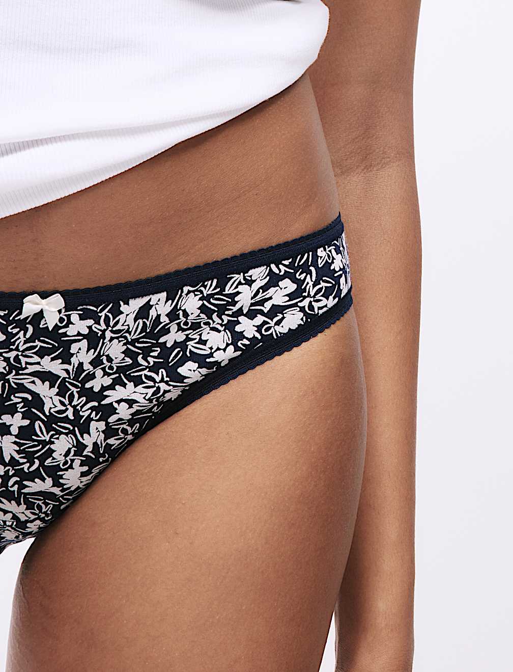 5pk Cotton Lycra™ Printed Bikini Knickers