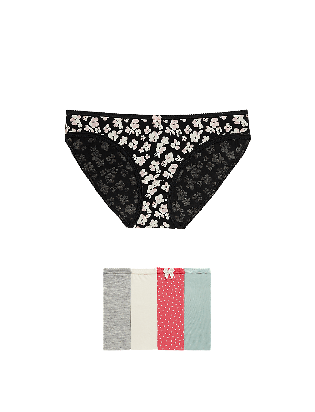 5pk Cotton Lycra™ Printed Bikini Knickers