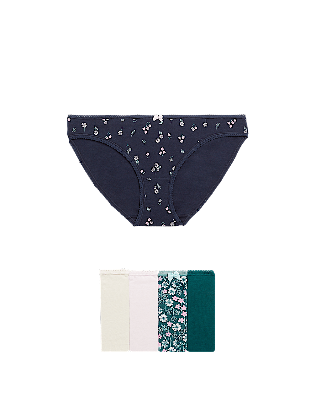 5pk Cotton Lycra™ Printed Bikini Knickers
