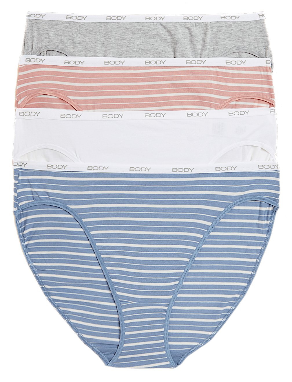 4pk Cotton Rich High Leg Knickers
