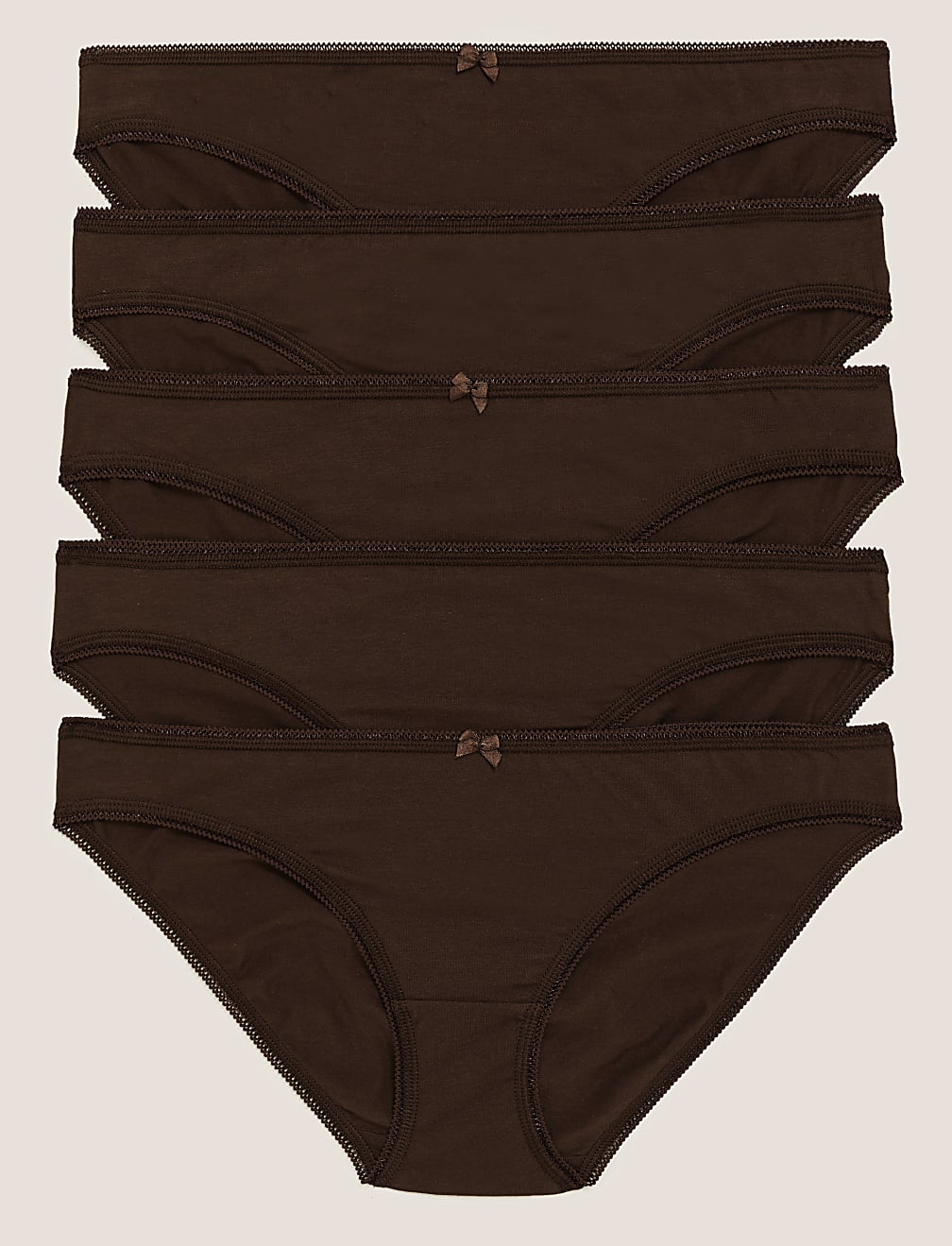 5pk Cotton Rich Low Rise Bikini Knickers