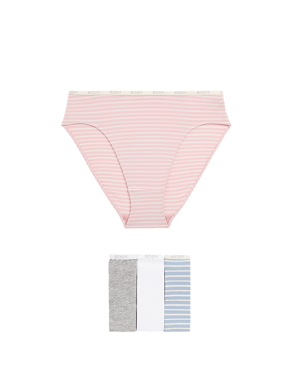 4pk Cotton Rich High Waisted High Leg Knickers