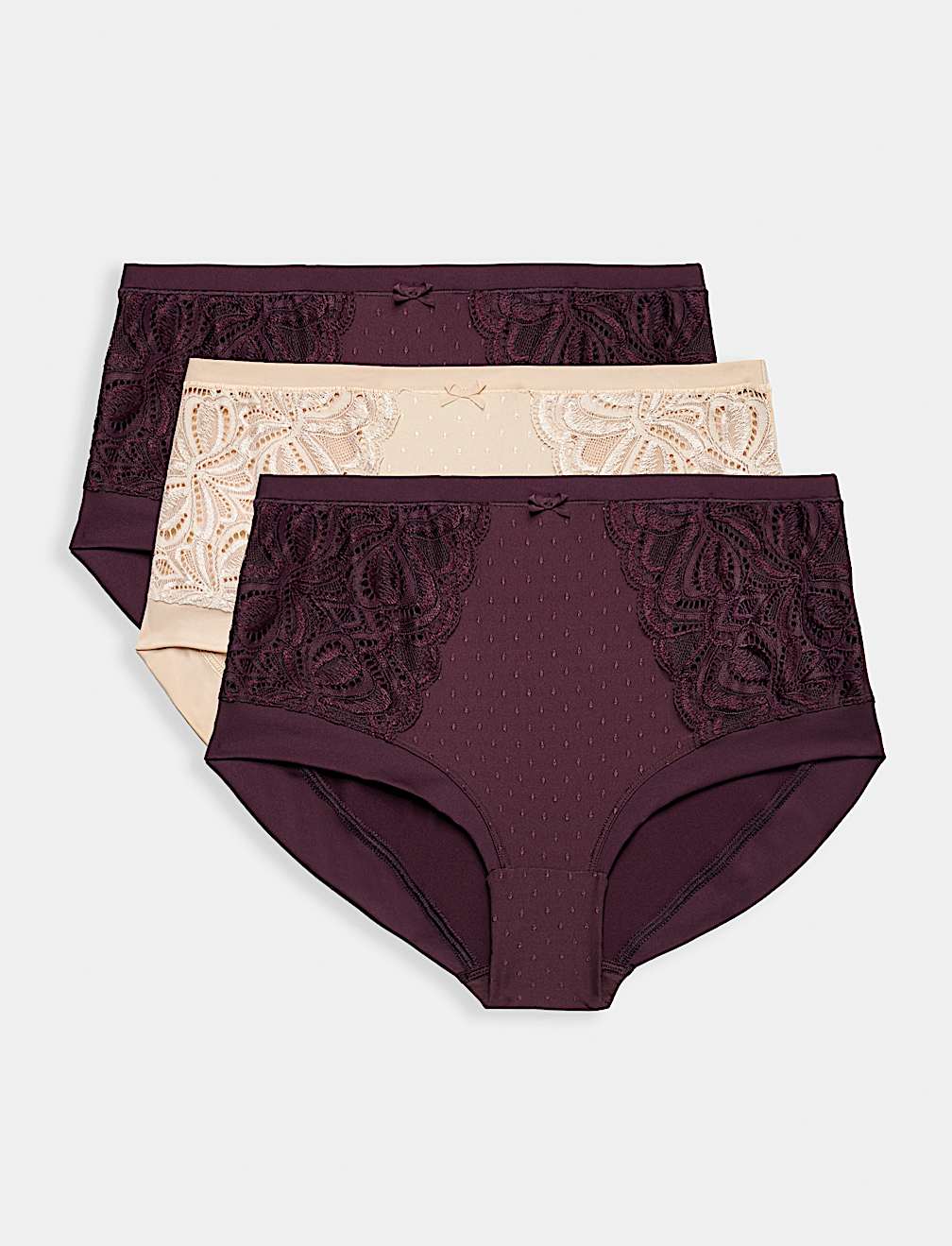 3pk Amelia Lace High Rise Shorts