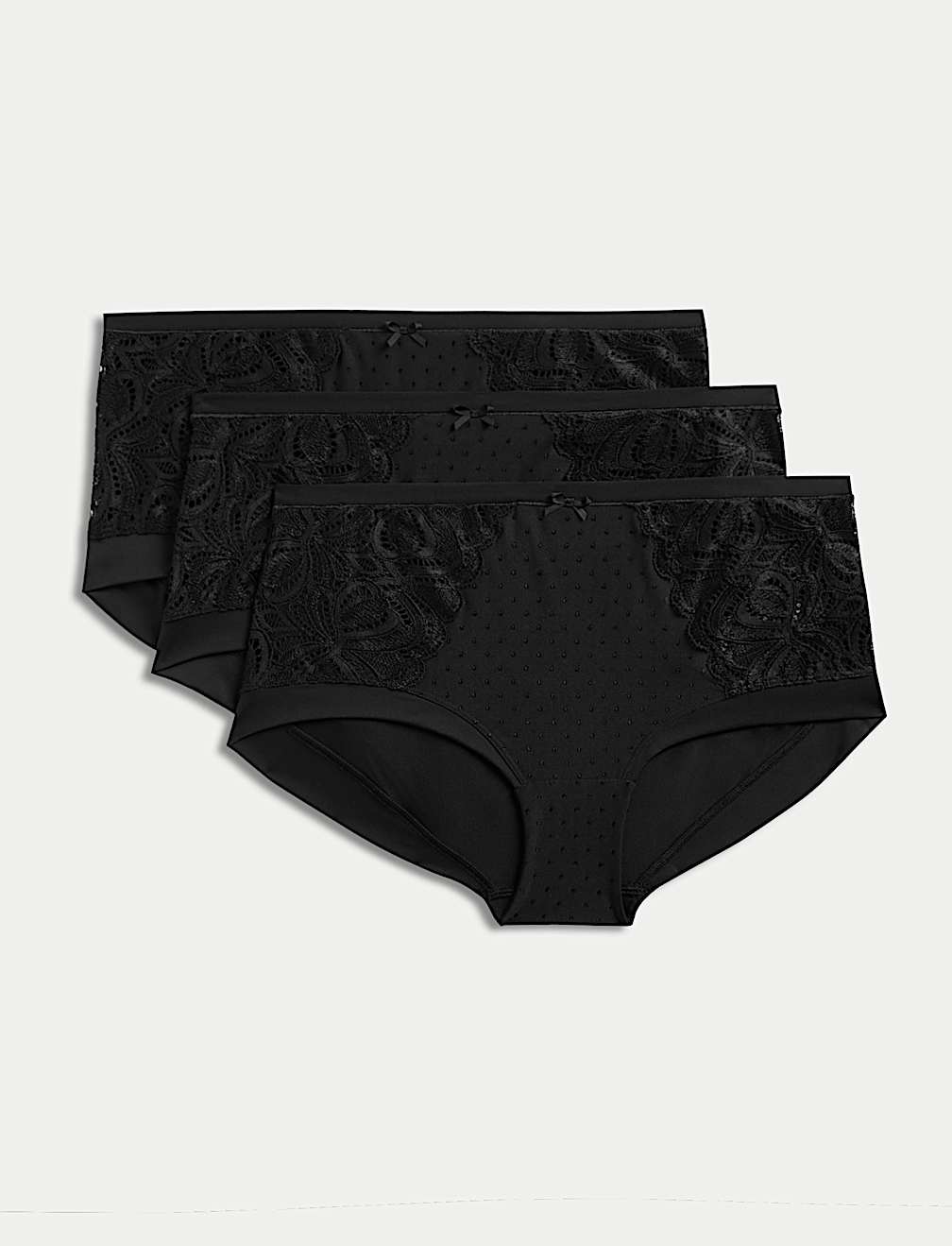 3pk Amelia Lace High Rise Shorts