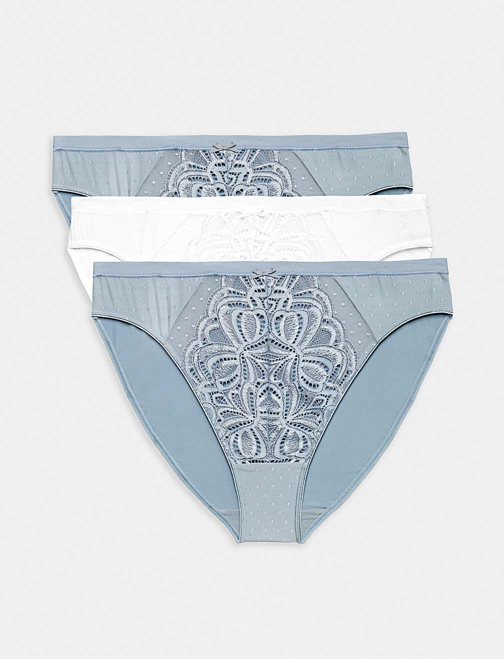 3 Pack Amelia Lace High Leg Knickers