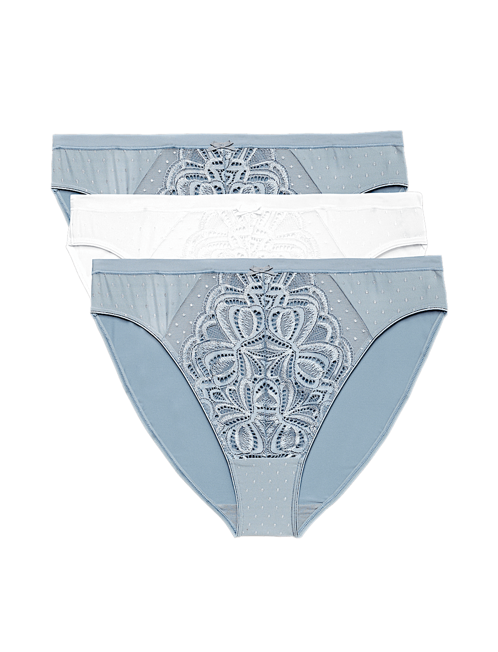 3 Pack Amelia Lace High Leg Knickers