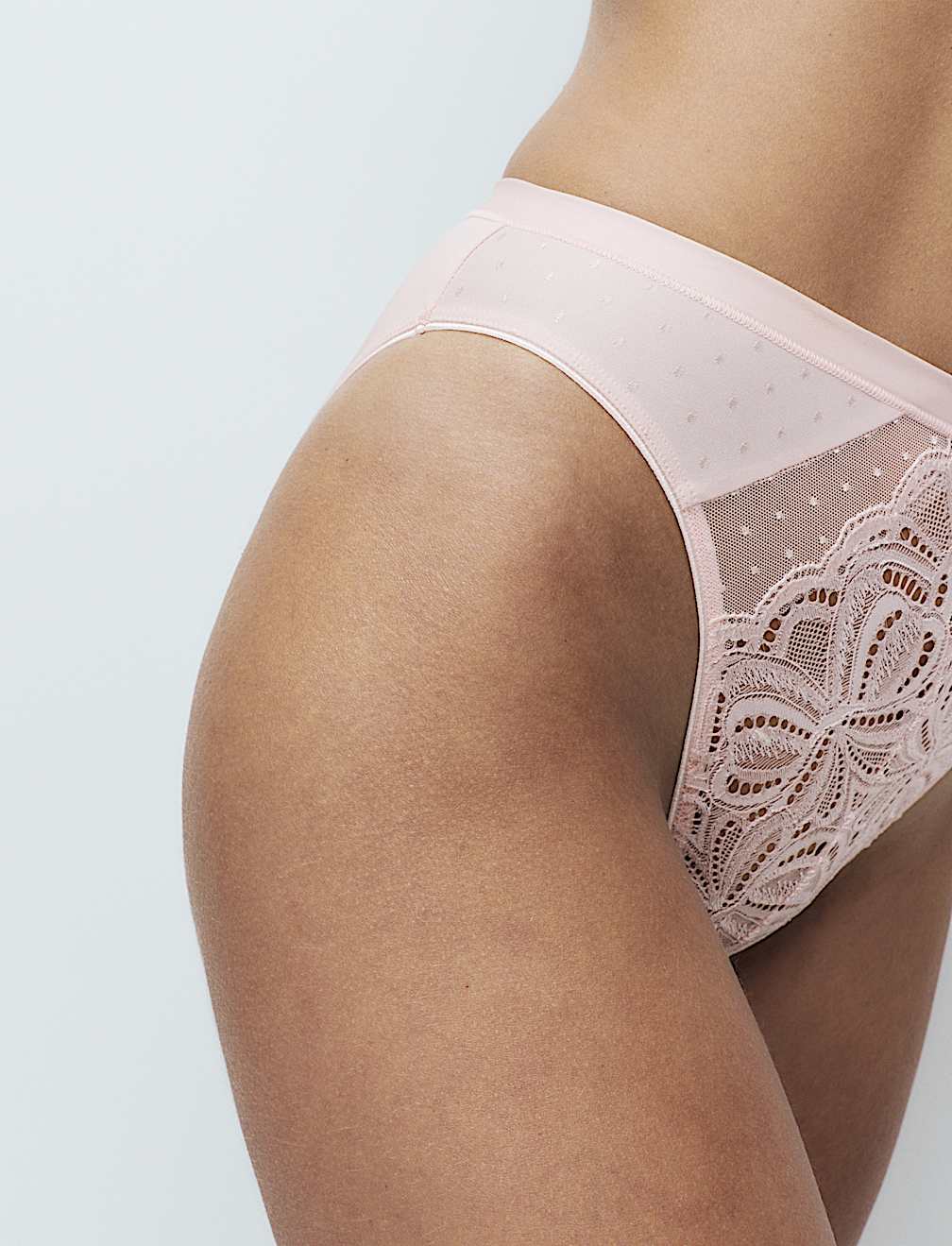 3pk Amelia Lace High Leg Knickers