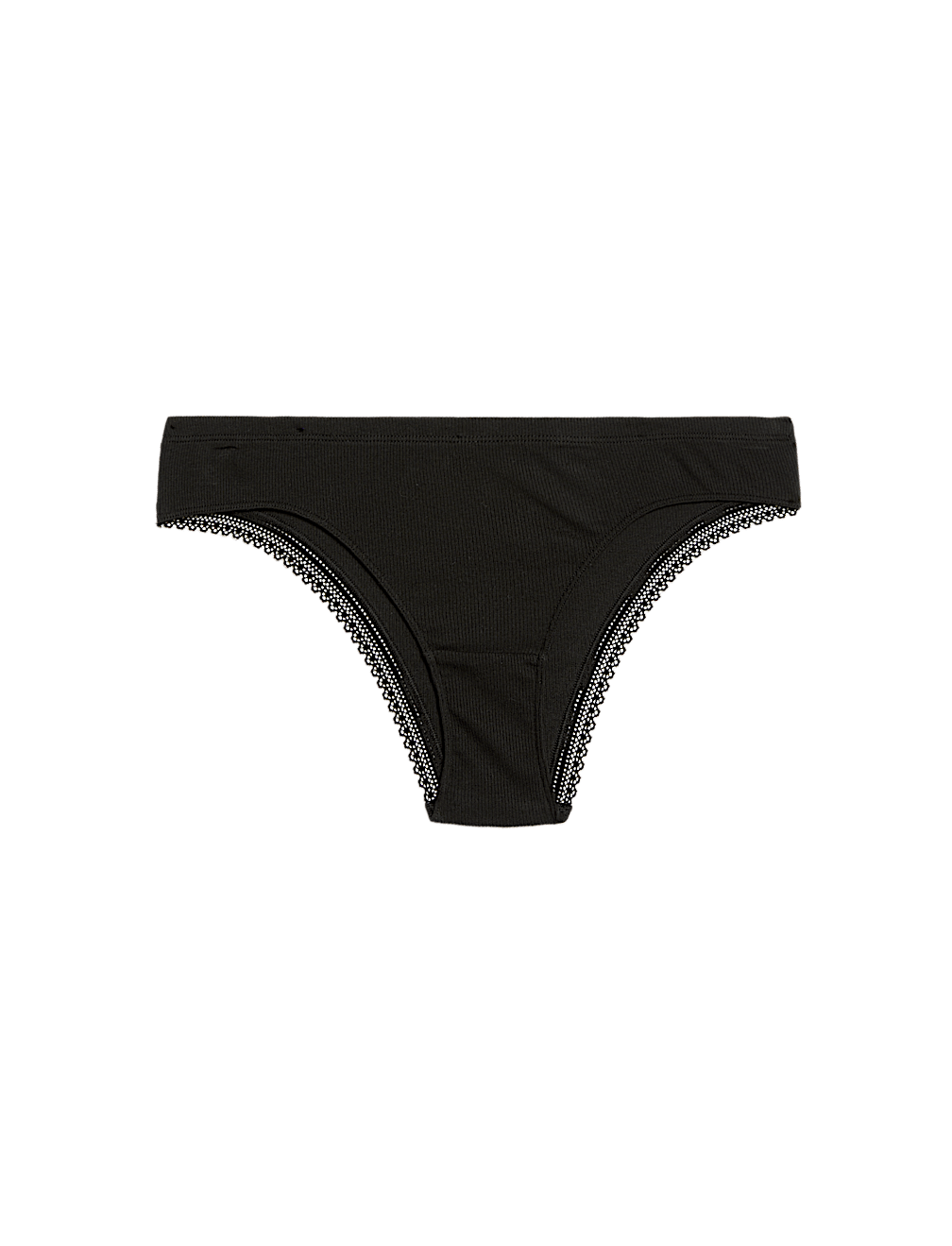 Cotton Rich Rib Brazilian Knickers
